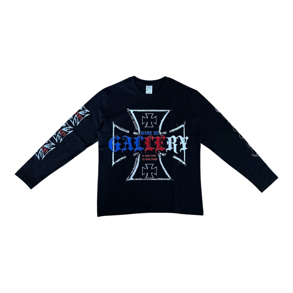 Cross black long sleeve tee